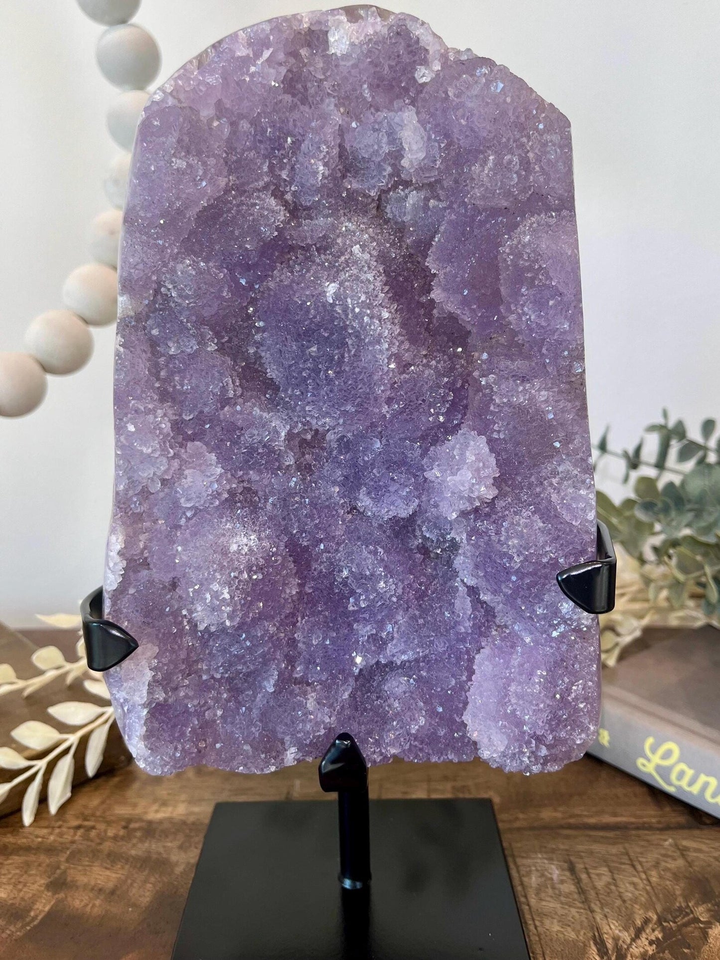 Large Lavender Sugar Amethyst on Stand