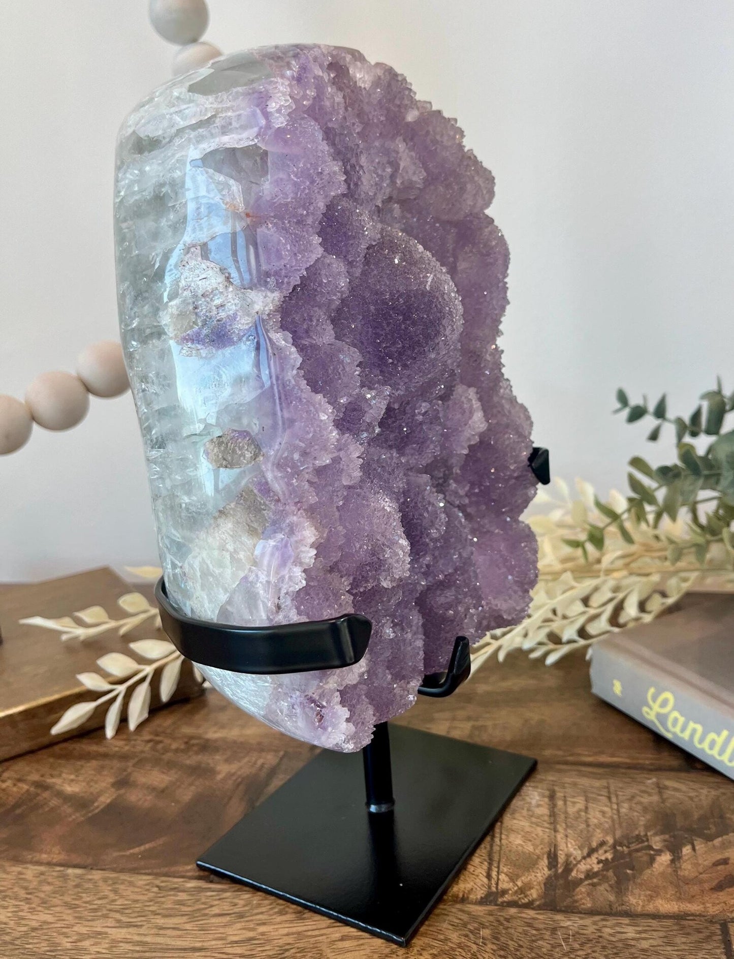 Large Lavender Sugar Amethyst on Stand