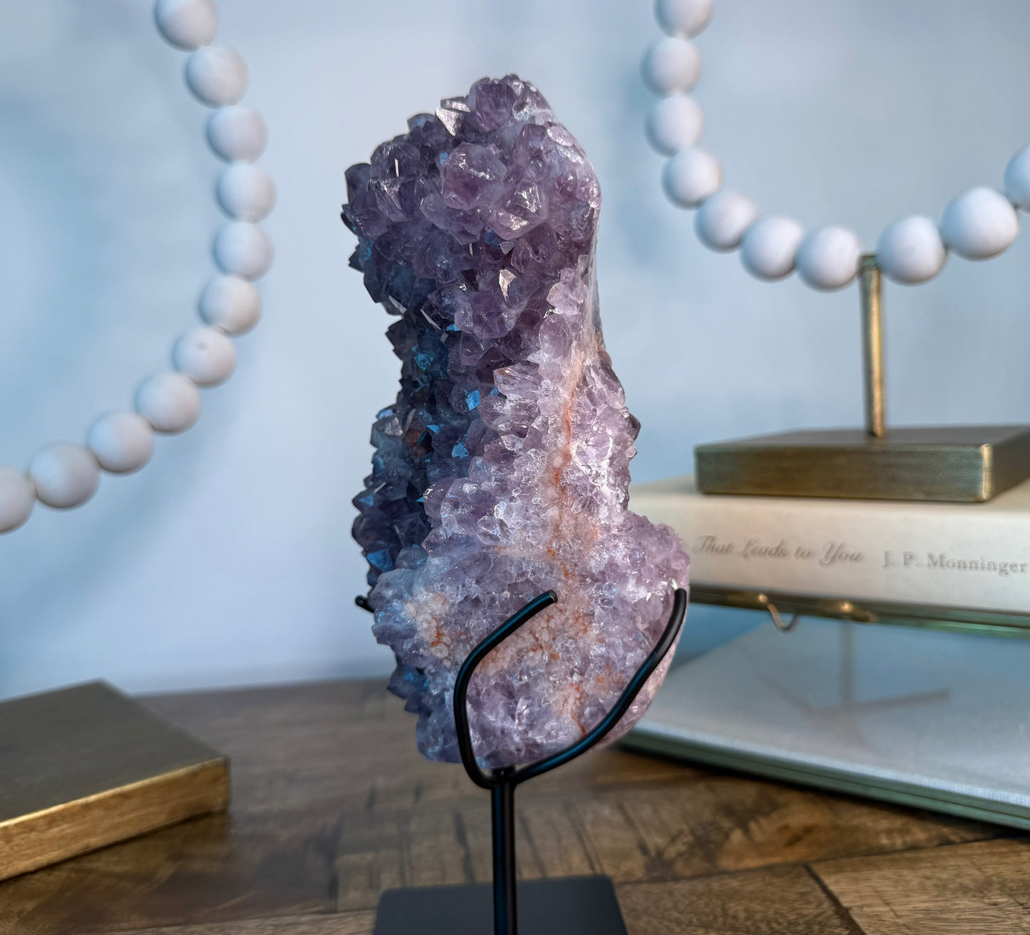 Pink Amethyst Freeform Cluster on Stand