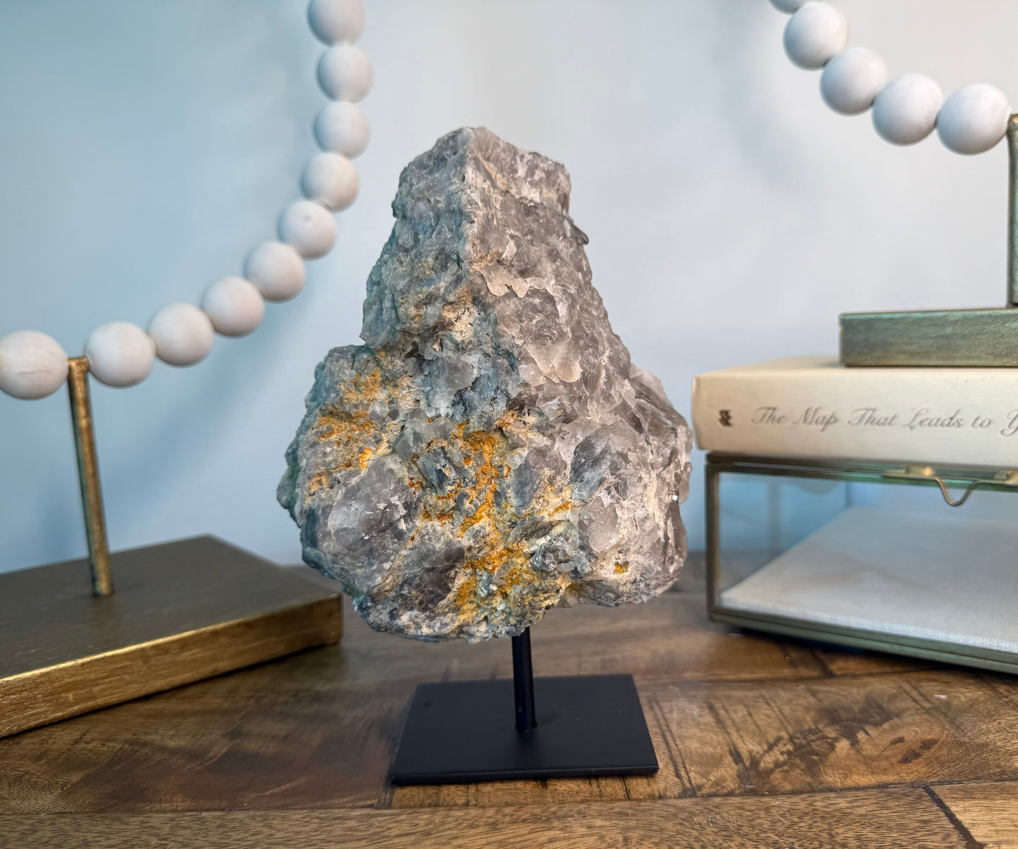 Statement Smoky Quartz Cluster on Stand