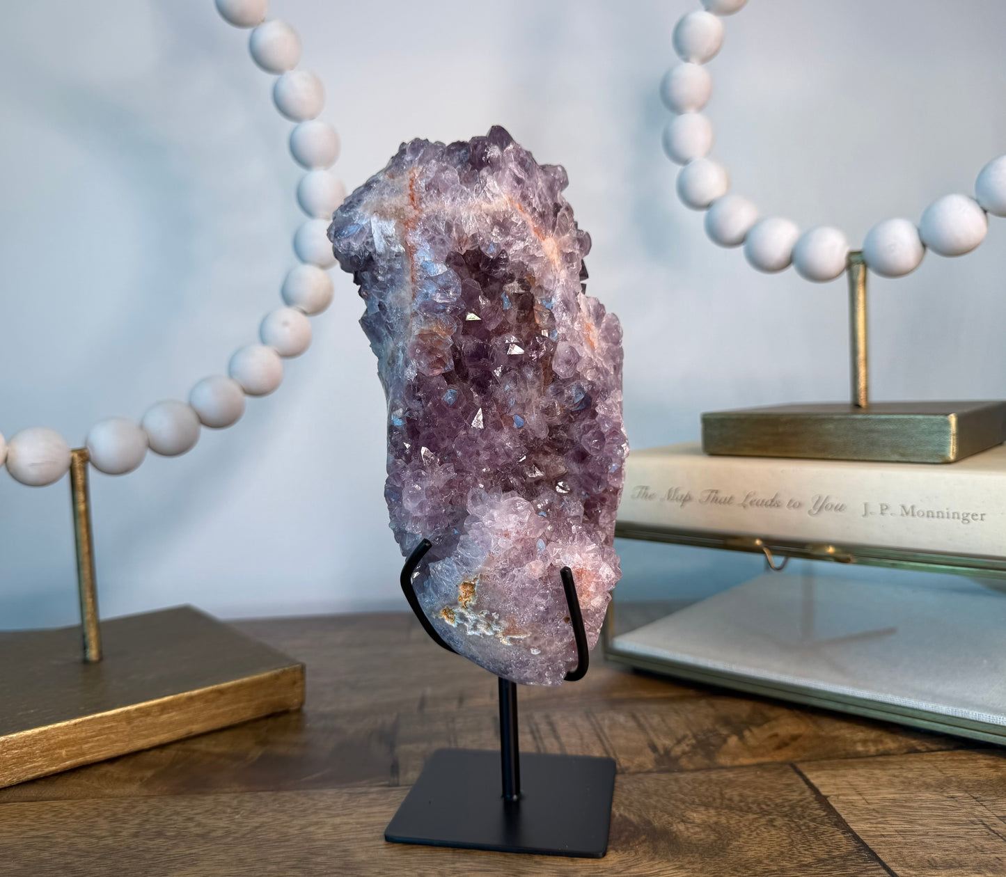 Pink Amethyst Freeform Cluster on Stand