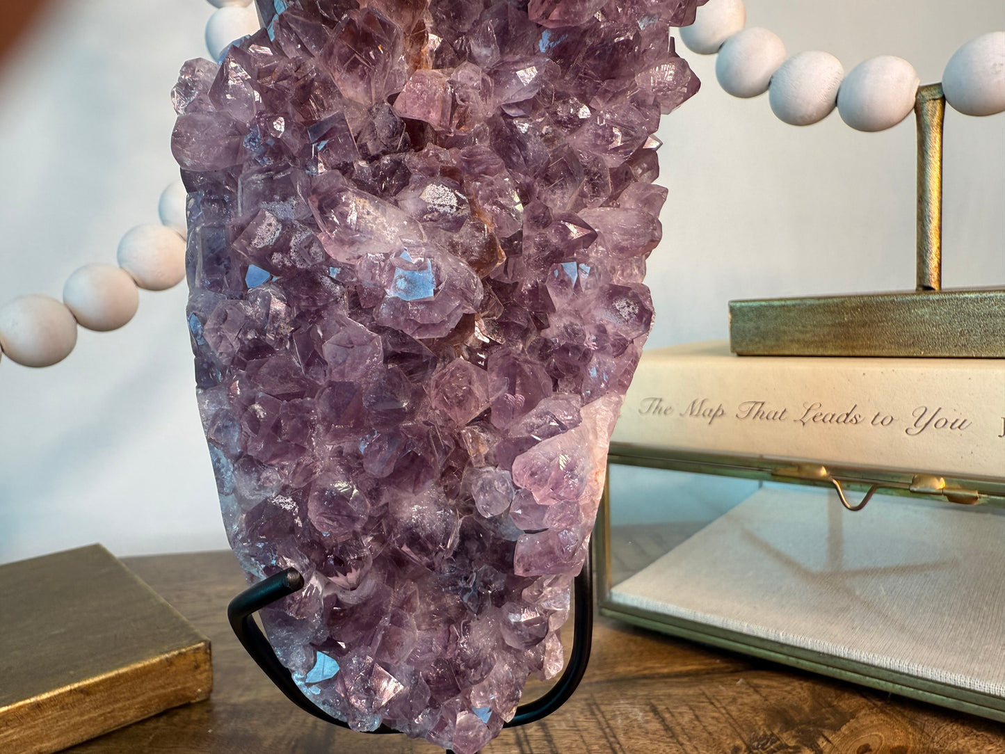 Pink Amethyst Freeform Cluster on Stand