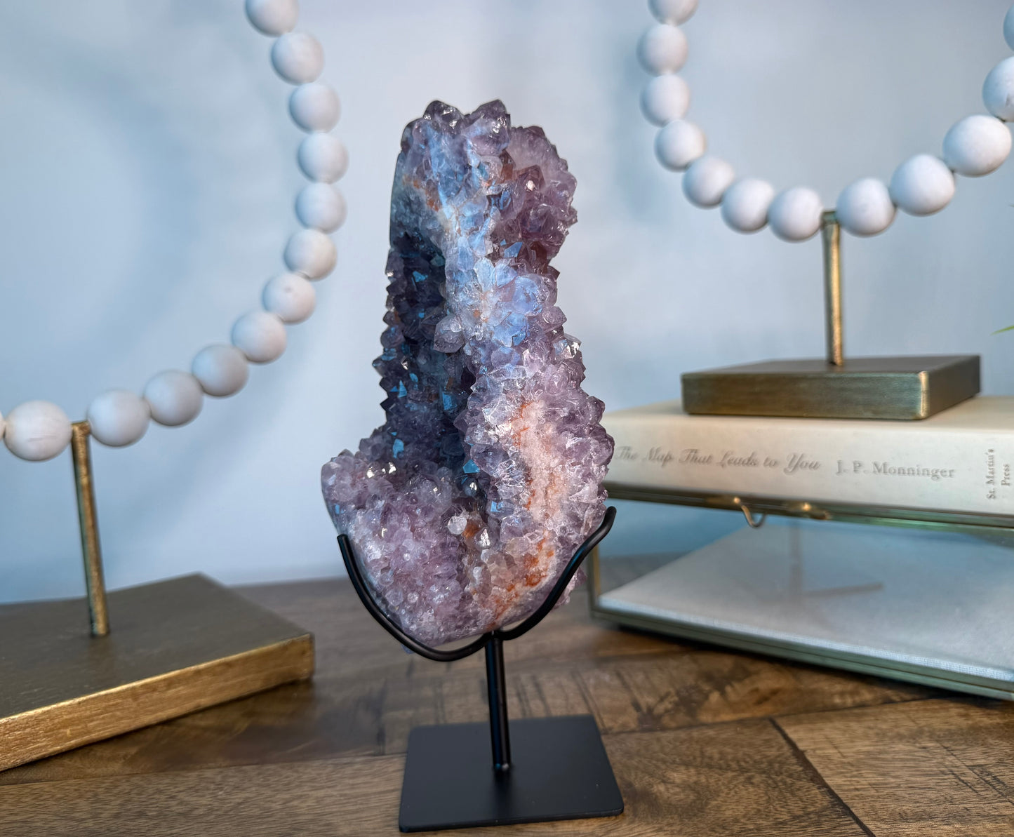 Pink Amethyst Freeform Cluster on Stand