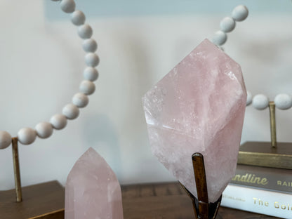 Rose Quartz Freeform and Tower Set