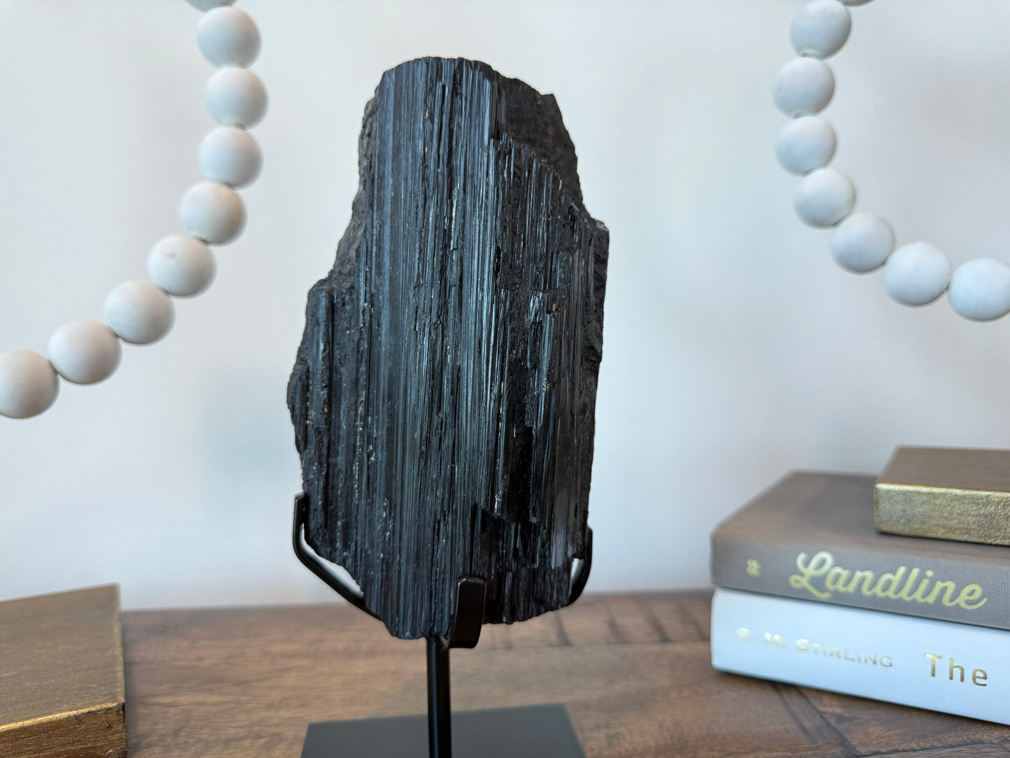Black Tourmaline on Stand