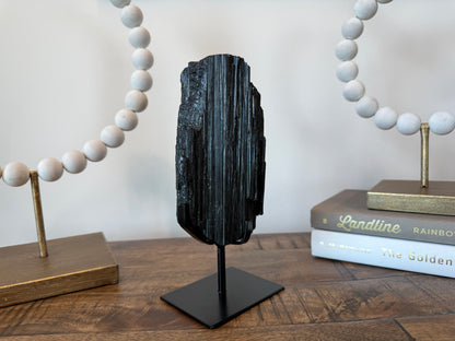 Black Tourmaline on Stand