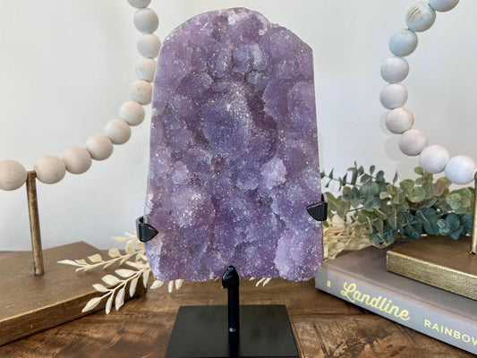 Large Lavender Sugar Amethyst on Stand