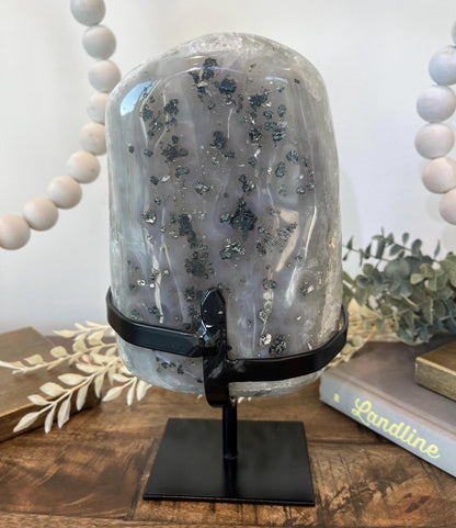 Large Lavender Sugar Amethyst on Stand