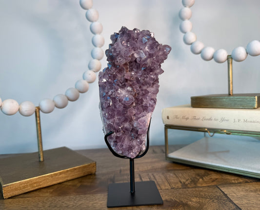 Pink Amethyst Freeform Cluster on Stand