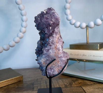 Pink Amethyst Freeform Cluster on Stand
