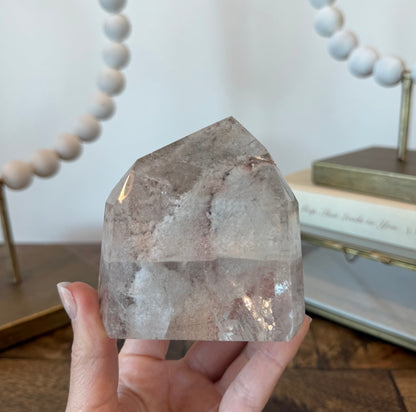 Scenic White Garden Quartz with Delicate Black Rutile and Iridescence - Collector’s Grade