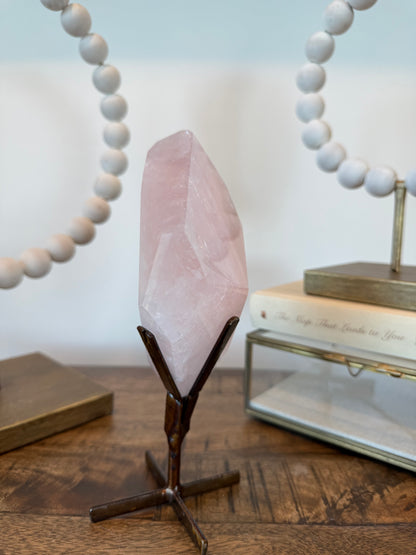 Rose Quartz Freeform on Stand