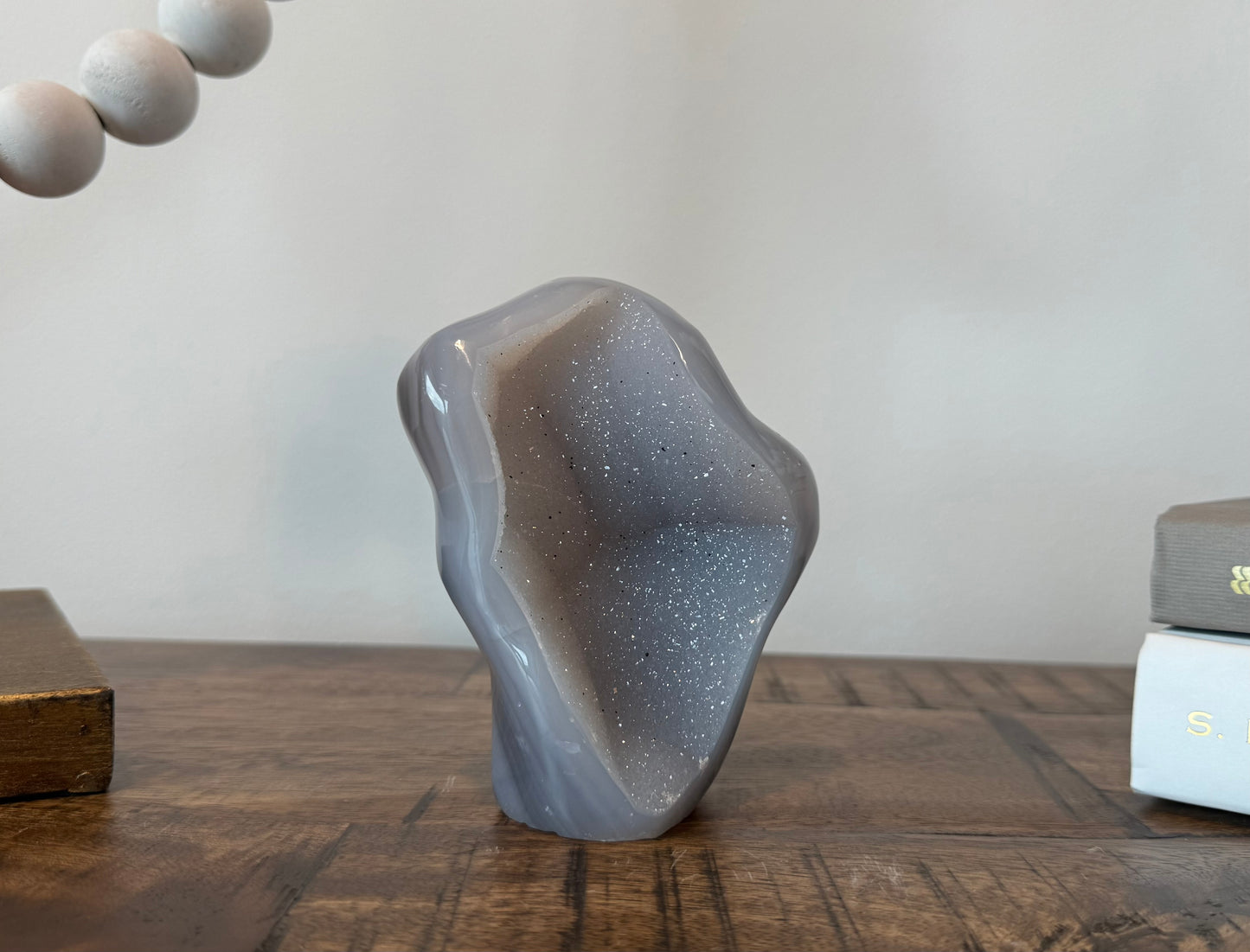 Hand-Carved Flowy Pastel Agate Mini Sculpture