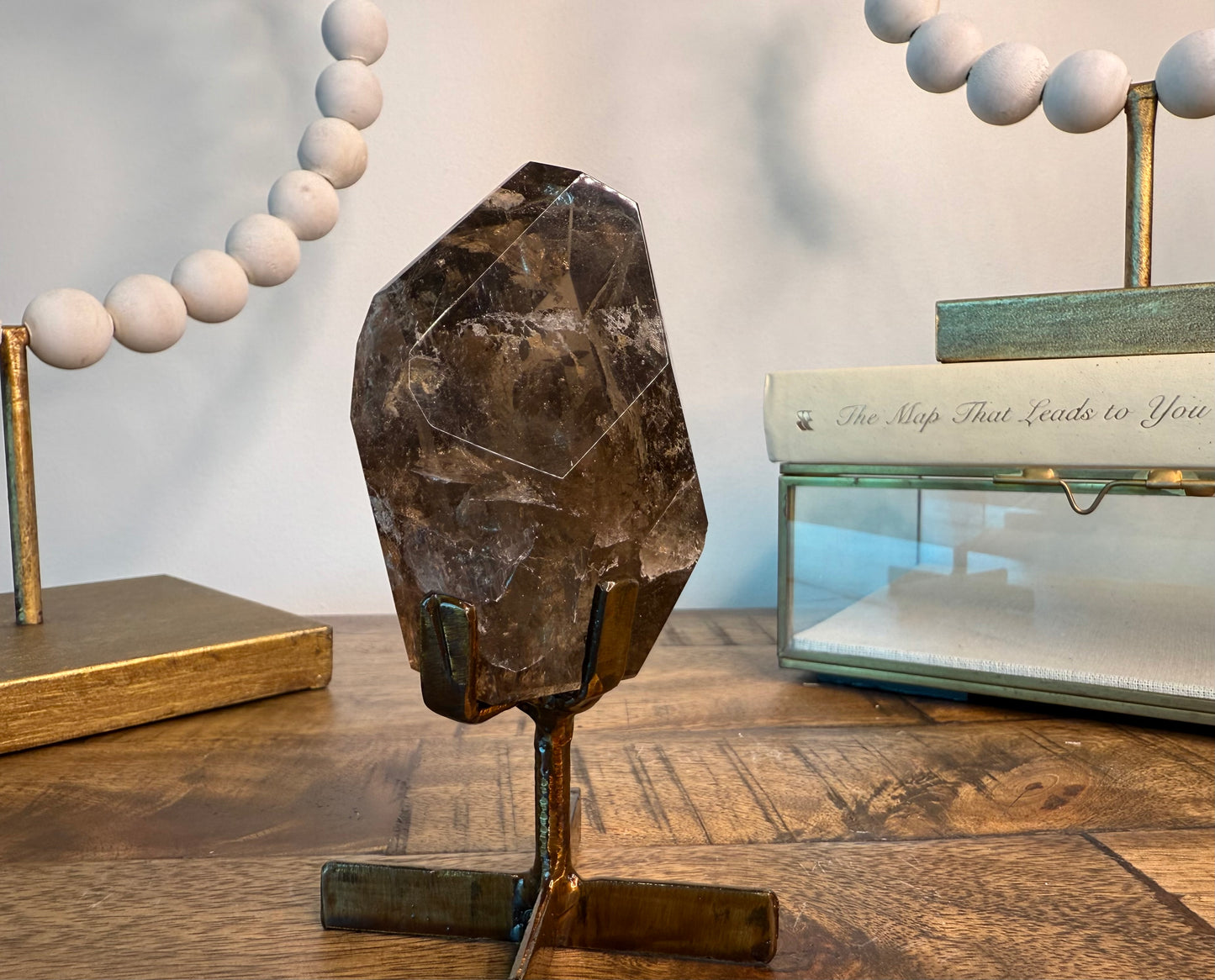 Honey Smoky Quartz Freeform on Stand
