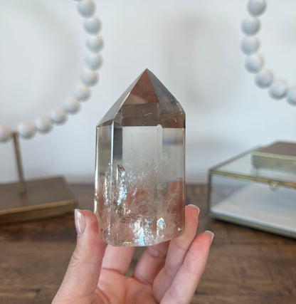 Light Smoky Quartz Tower with Rainbows and Phantom