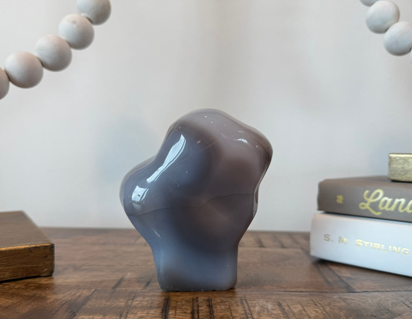 Hand-Carved Flowy Pastel Agate Mini Sculpture