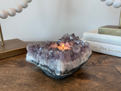 Amethyst Cluster Candle Holder