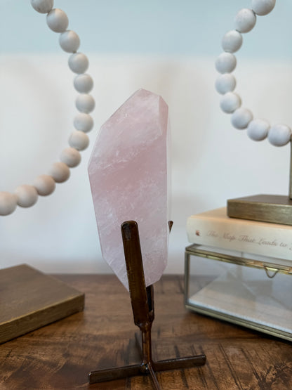 Rose Quartz Freeform on Stand