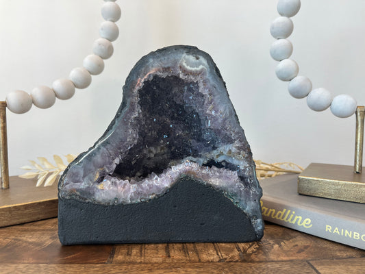 Amethyst Cathedral with Calcite and Goethite Inclusions