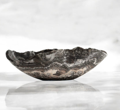 Espresso Swirl Banded Calcite Statement Bowl