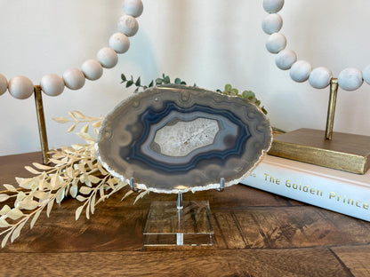 Natural Agate Slice on Stand - 6.25” x 4”
