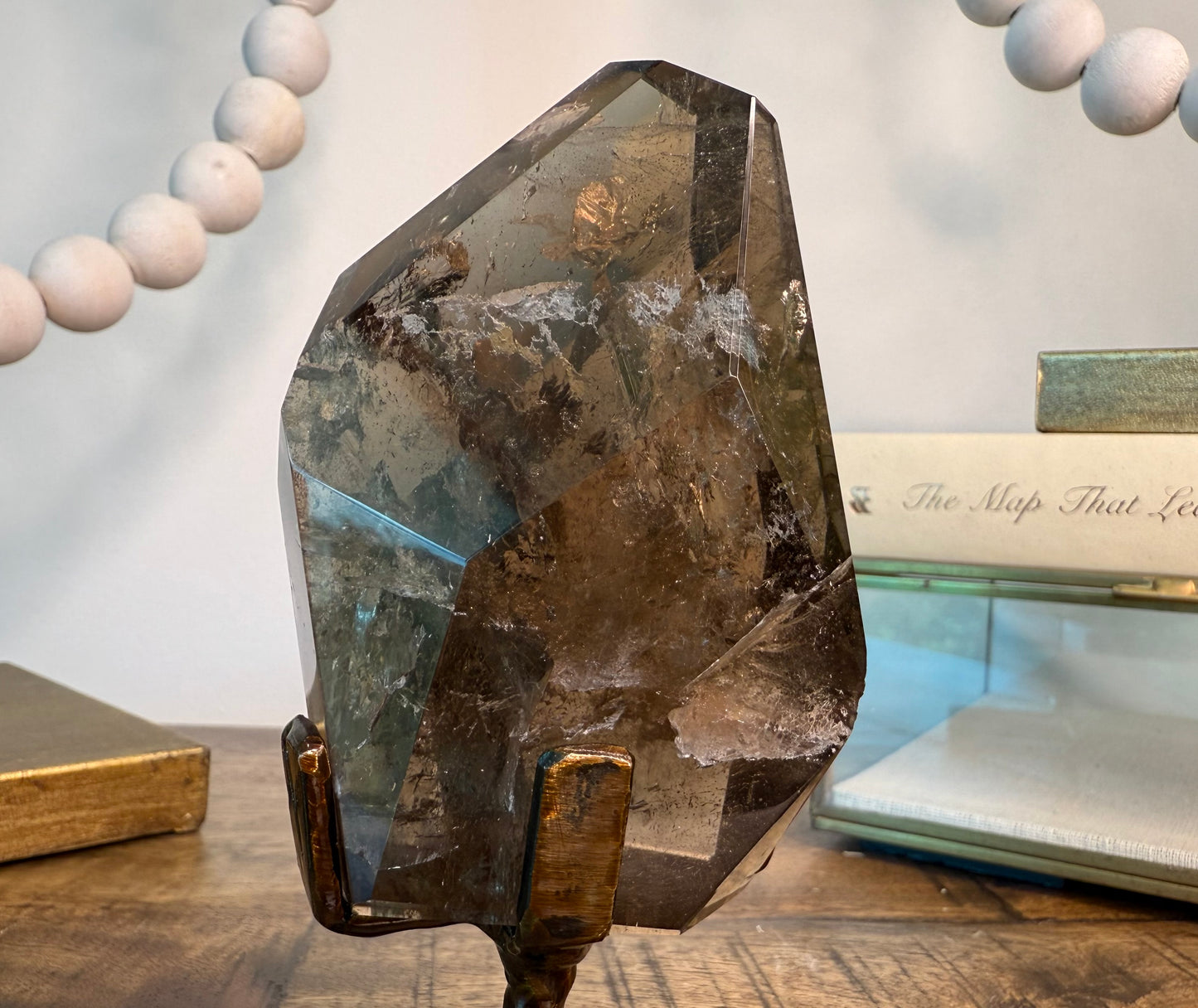 Honey Smoky Quartz Freeform on Stand