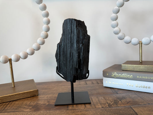 Black Tourmaline on Stand