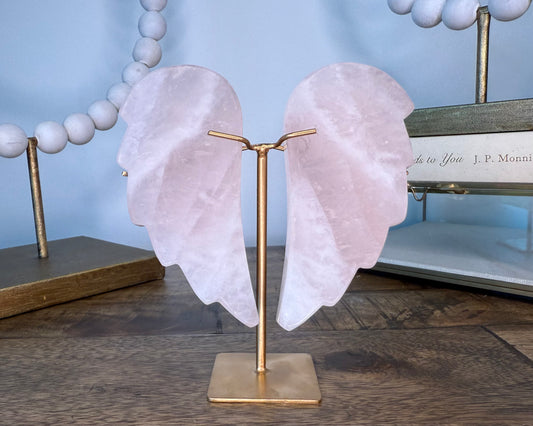 Rose Quartz Angel Wings 5.75”