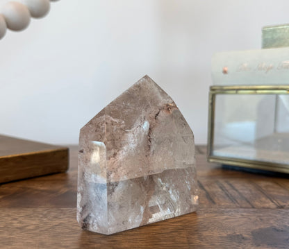 Scenic White Garden Quartz with Delicate Black Rutile and Iridescence - Collector’s Grade