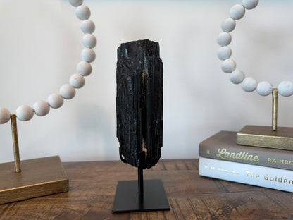 Black Tourmaline on Stand