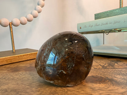Smoky Garden Rutile Sphere with Natural Flat Base