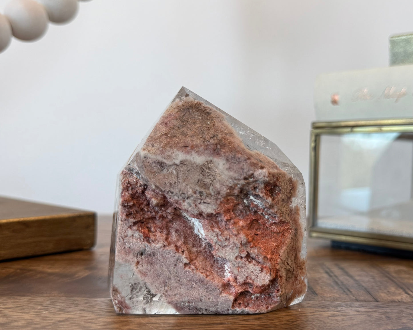 Scenic White Garden Quartz with Delicate Black Rutile and Iridescence - Collector’s Grade