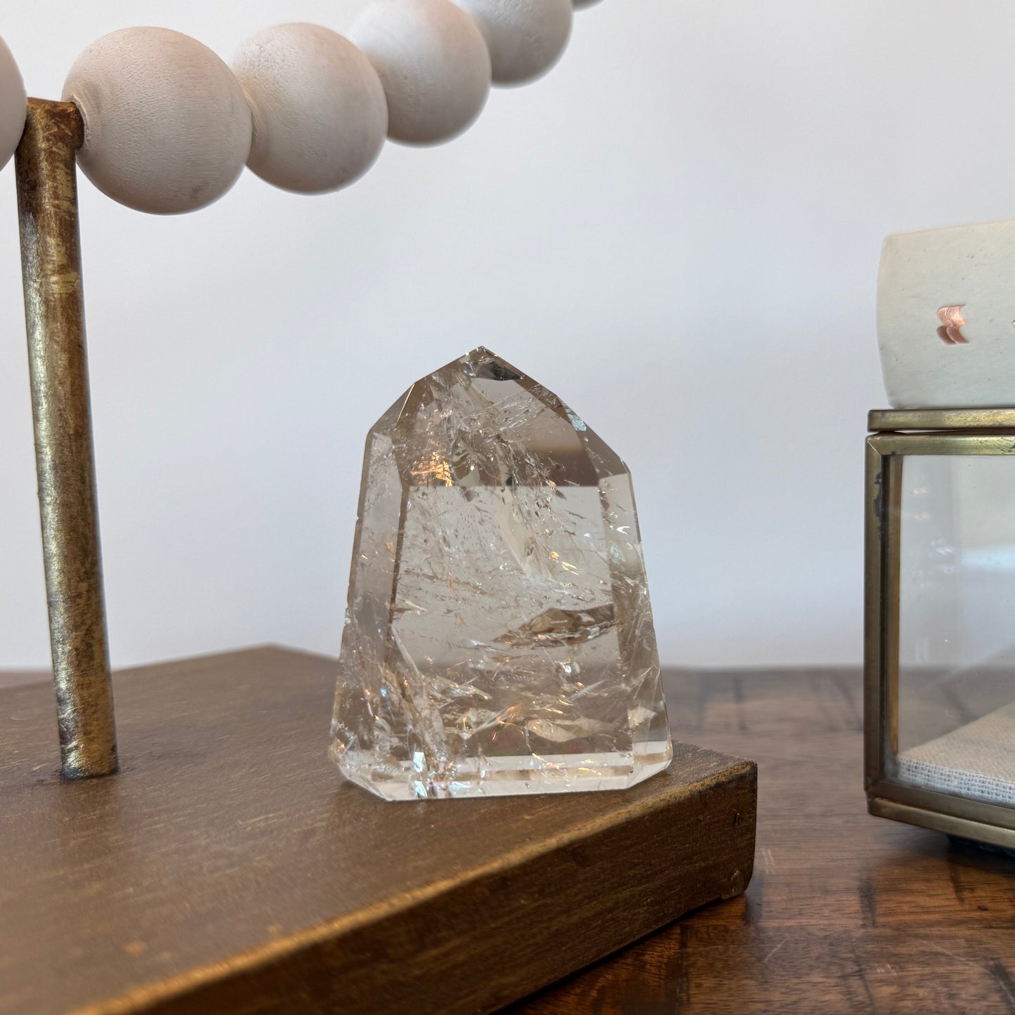 Natural Champagne Citrine Tower with Rainbows