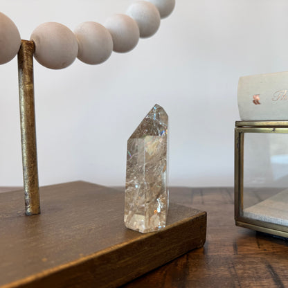 Natural Champagne Citrine Tower with Rainbows