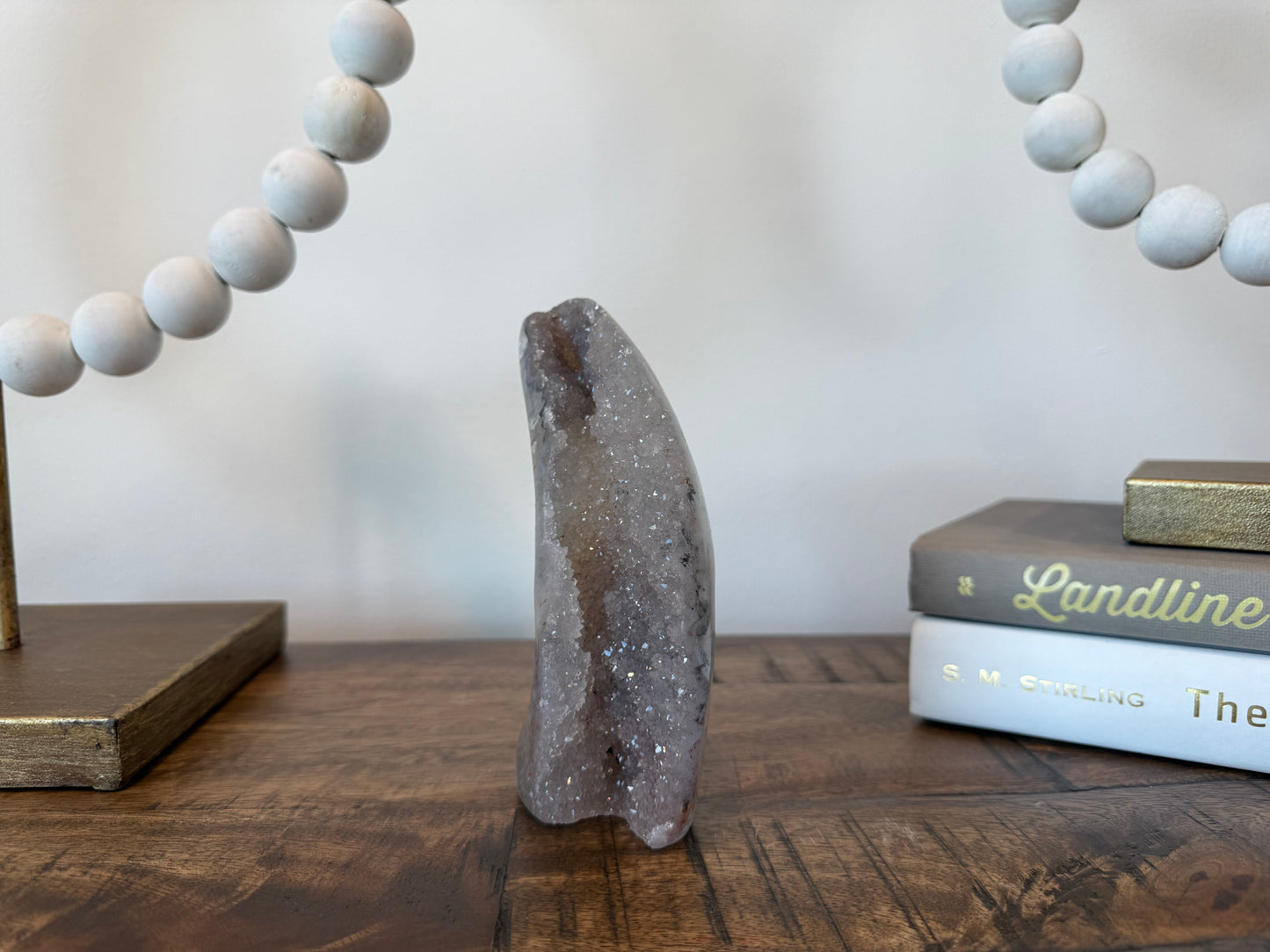 Crescent Druzy Gray Agate