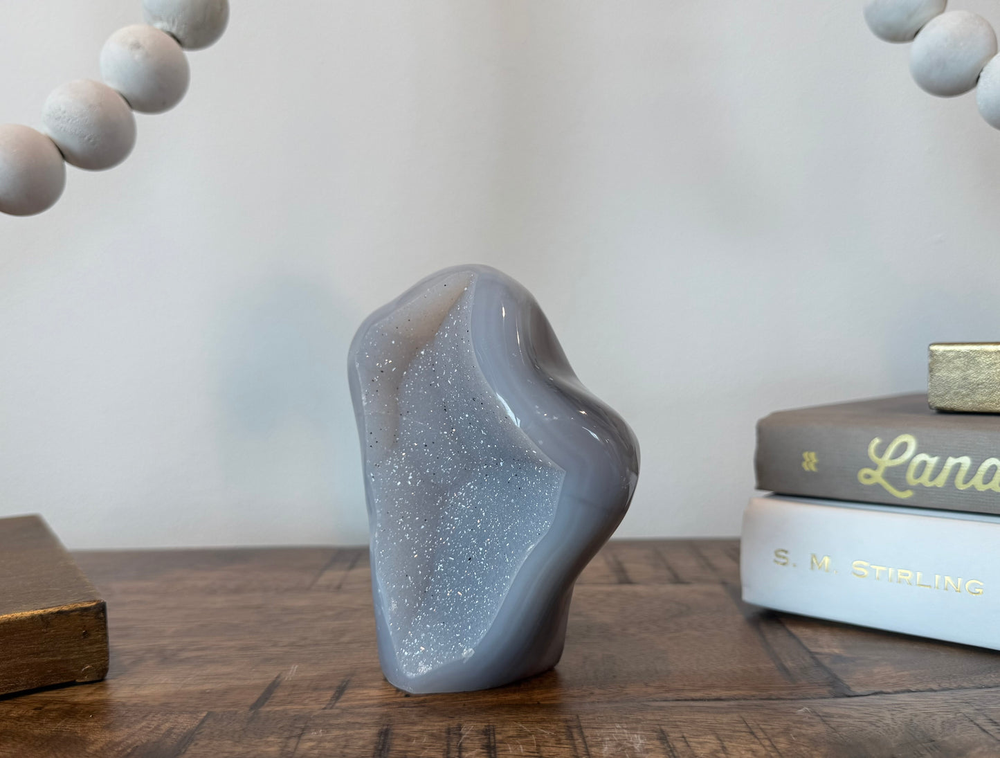 Hand-Carved Flowy Pastel Agate Mini Sculpture