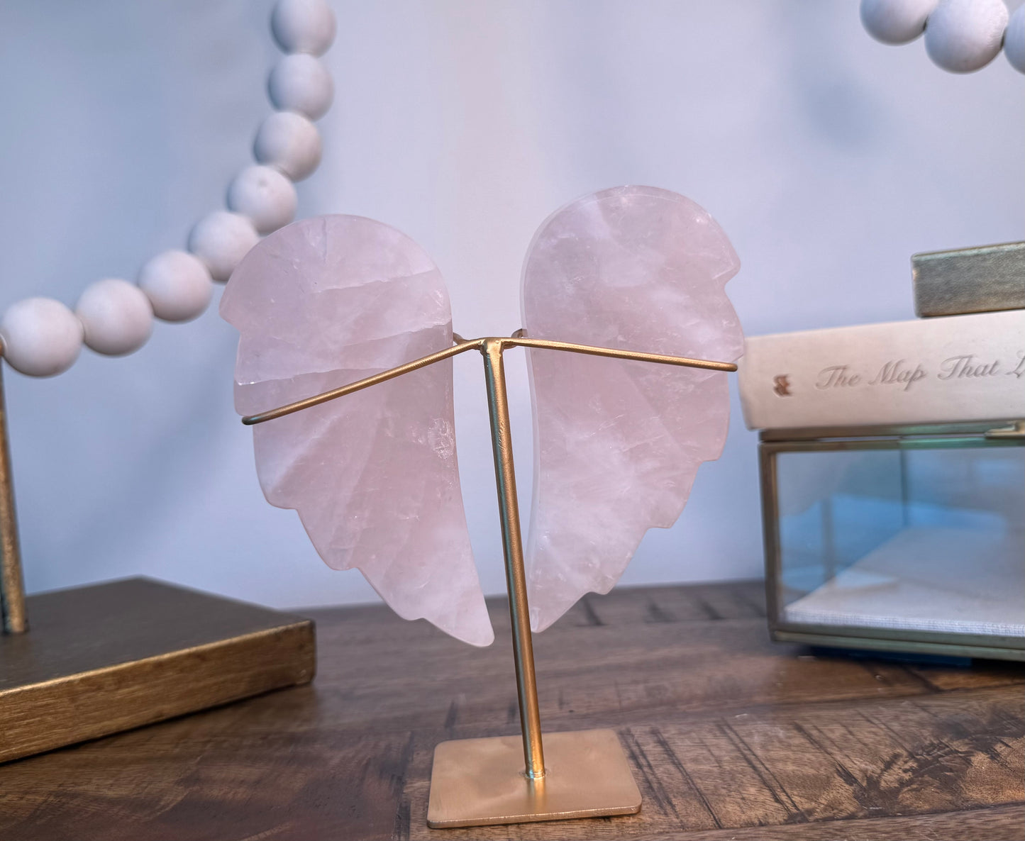 Rose Quartz Angel Wings 5.75”