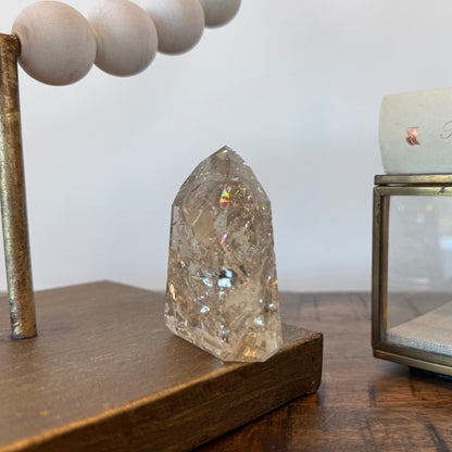 Natural Champagne Citrine Tower with Rainbows
