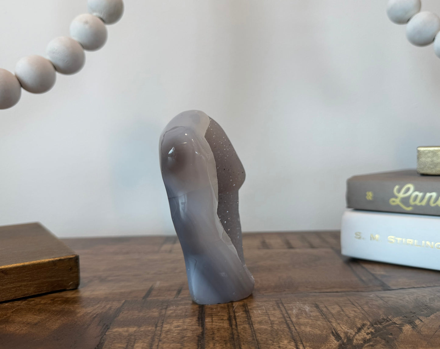 Hand-Carved Flowy Pastel Agate Mini Sculpture