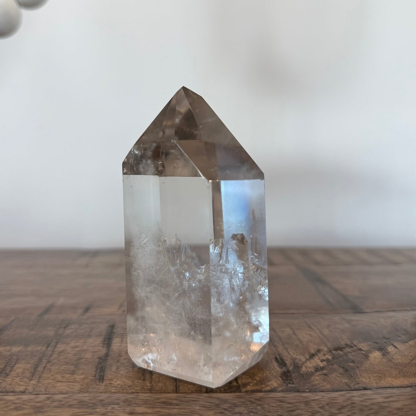 Light Smoky Quartz Tower with Rainbows and Phantom