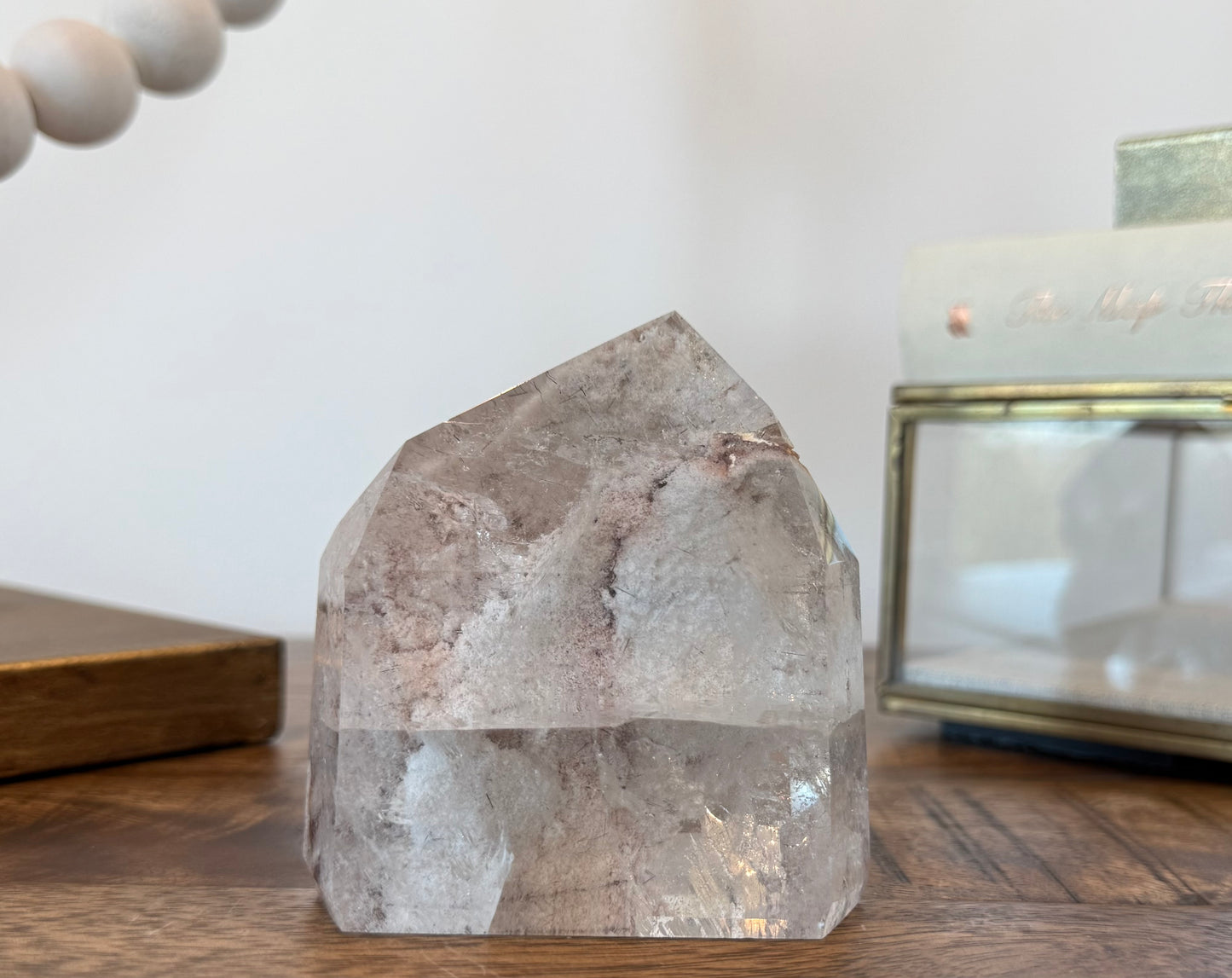 Collector grade lodolite with black rutile and rainbow