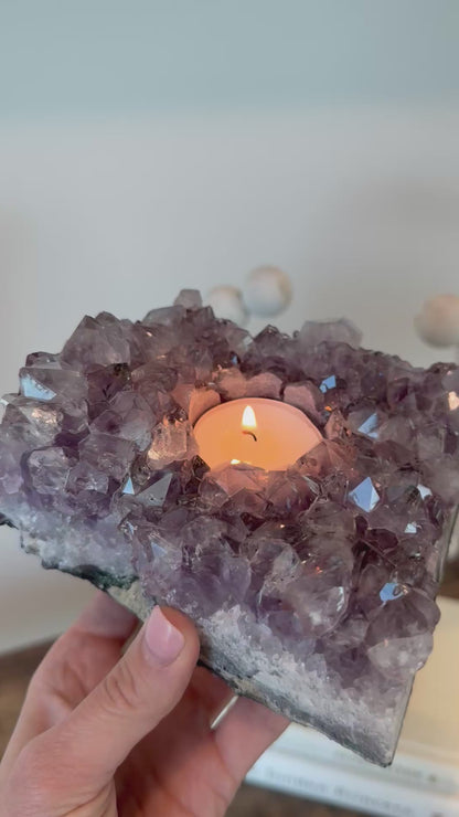 Amethyst Cluster Candle Holder