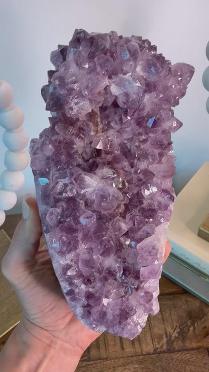 Pink Amethyst Freeform Cluster on Stand