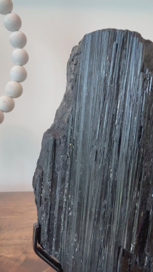 Black Tourmaline on Stand