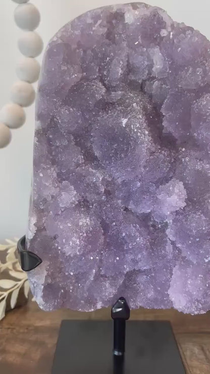 Large Lavender Sugar Amethyst on Stand