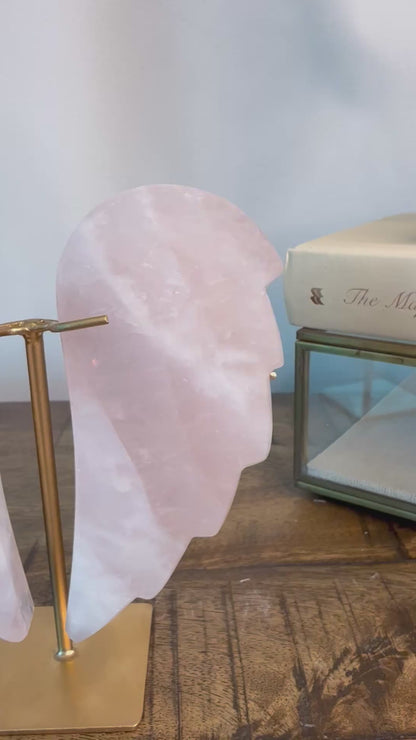 Rose Quartz Angel Wings 5.75”