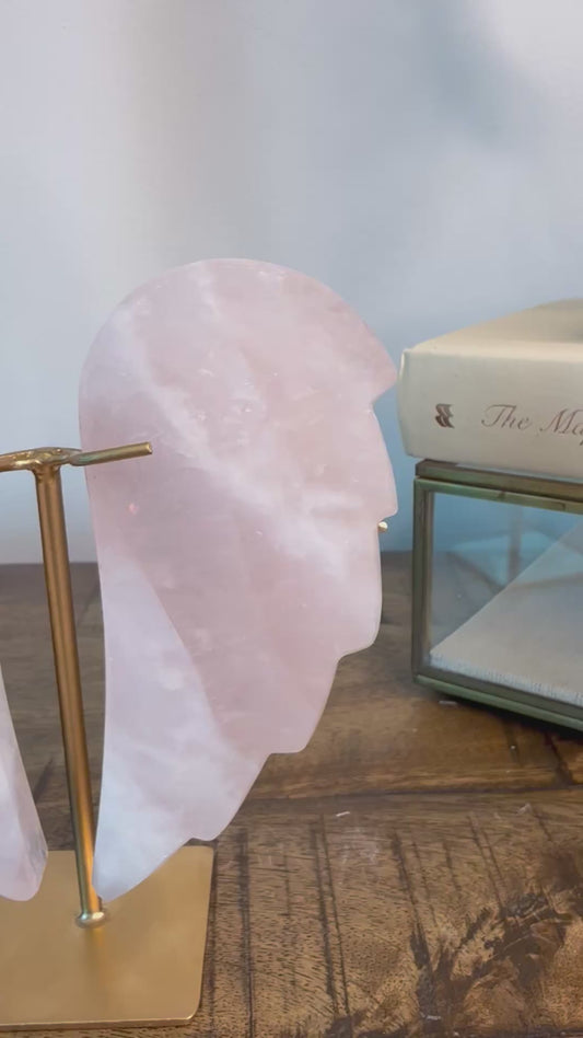 Rose Quartz Angel Wings 5.75”