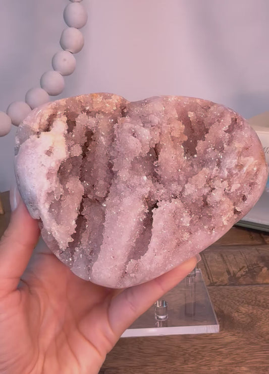 Blush Pink Amethyst Freeform on Clear Stand