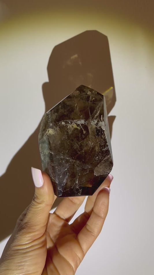 Honey Smoky Quartz Freeform on Stand