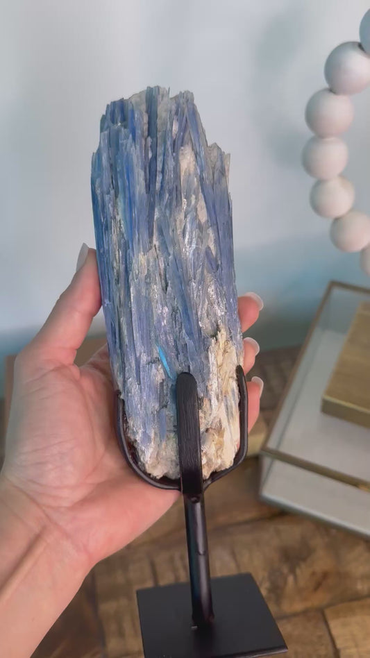 Raw Blue Kyanite on Stand